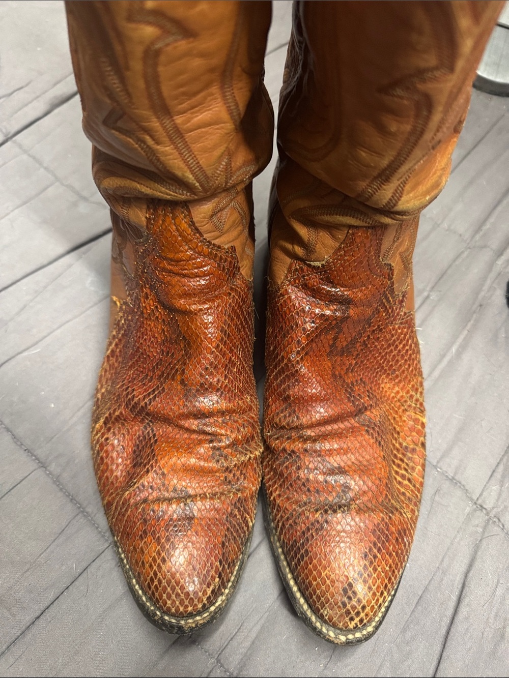 Men's Larry Mahan Snakeskin Triad Cowboy Boots